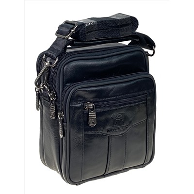 Мужская сумка  из натуральной кожи цвет черный