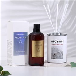 Набор диффузор ароматический Aromame, белый чай, 500 мл, круглая банка