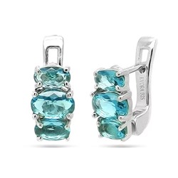 Серьги из серебра лондон топаз кварц, Соловей