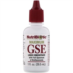 NutriBiotic, Maximum GSE, жидкий концентрат, 29,5 мл (1 жидкая унция)
