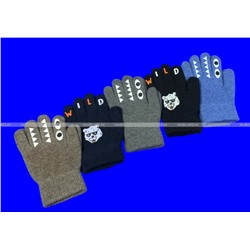 Перчатки детские, подростковые с начесом с прикольным принтом арт. 0703