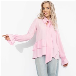 Блуза свободного кроя, Стильный нюанс (розовая)