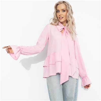 Блуза свободного кроя, Стильный нюанс (розовая)