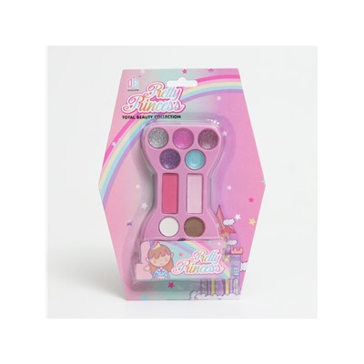 Подарочный набор косметики для девочек: тени для век, блеск для губ, румяна, МИКС
