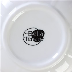 Сахарница с ложкой на бамбуковой подставке BellaTenero, 350 мл, фарфор, белая