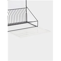Посудосушитель настольный с поддоном, 38.5×38.5×24 см, черный