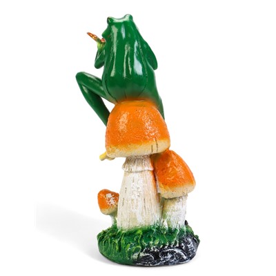 Садовая фигура из полистоуна «Лягушка с бабочкой», 39×14×14 см