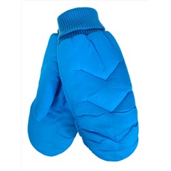 Зимние женские варежки с подкладом из искусственного меха, цвет голубой