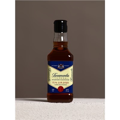 Подарочный набор новогодний «Богатства в Новом году»: гель для душа во флаконе виски, аромат древесный, 250 мл; платок в форме сигары