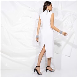 Платье-футляр с блестящим декором, Поцелуй удачи (white, с манжетами)