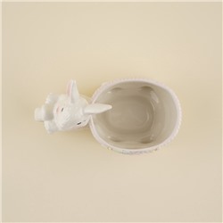 Конфетница керамическая SL Home «Лесные кролики», 21,5×10,5×15,5 см, цвет белый