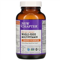New Chapter, Every Man's One Daily Multi, мультивитаминная добавка для мужчин, 72 вегетарианских таблетки