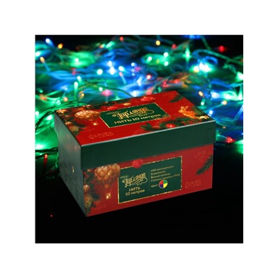 Гирлянда «Нить» 10 м, IP44, белая нить, 100 LED, свечение мульти, 8 режимов, 220 В