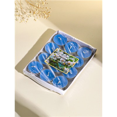 Набор свечей ароматических чайных 12 шт., d=37 мм, 15 г, 4 ч. горения, утренняя роса