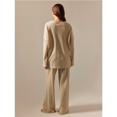 Пижама женская (рубашка, брюки) SL HOME Soft Home, размер 40-42, бежевая