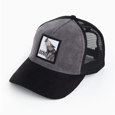 Кепка мужская с сеткой DIGNITY, чёрная, р-р 56