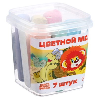 Мелки цветные, 7 цветов, 7 штук «Львёнок и Черепаха»