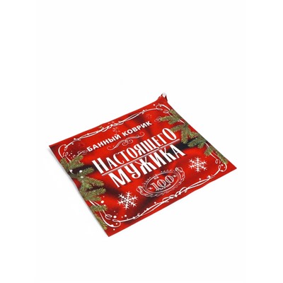 Набор для бани с принтом «Горячий мужчина», 5 предметов: портфель, шапка, рукавица, тапочки, коврик, «Банная забава»