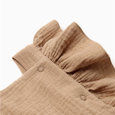 Комбинезон с рюшами Крошка Я Муслин, рост 74-80 см, бежевый