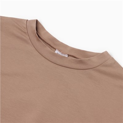 Платье со сборкой миди женское MINAKU: Casual collection, тауп, размер 44