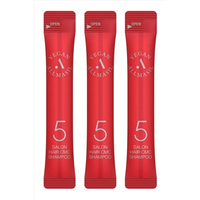 AllMasil Шампунь для волос восстанавливающий с аминокислотами / 5 Salon Hair CMC Shampoo Stick Pouch, 20 шт. х 8 мл KRISTALLER, 1110529
