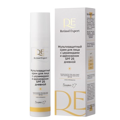 Мультизащитный крем для лица с церамидами и аденозином SPF 25 дневной 50г