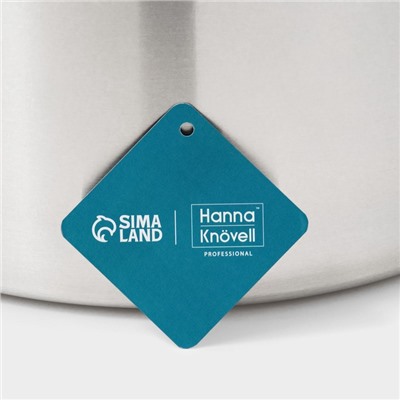 Кастрюля Hanna Knövell HoReCa, 20 л, толщина 0.8 мм, 201 сталь, с крышкой, нержавеющая сталь