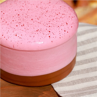 Муляж «Хлопковый чизкейк», клубничный, 10×10×6 см