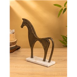 Фигурка интерьерная «Конь на пьедестале», 29.5×8×29 см, алюминий, мрамор