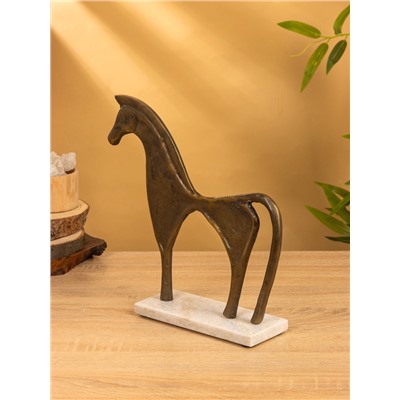Фигурка интерьерная «Конь на пьедестале», 29.5×8×29 см, алюминий, мрамор