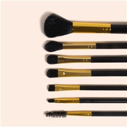 Набор кистей для макияжа SMOKY, 7 шт., чехол на молнии, чёрный