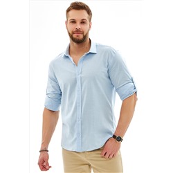 Мужская приталенная льняная рубашка Happyfox