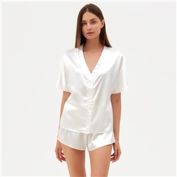 Пижама женская (рубашка, шорты) женская MINAKU: Light touch, молочная, размер 42