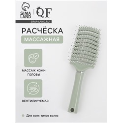 Расчёска массажная, широкая, вентилируемая, 7.3×25.3(±1) см, МИКС