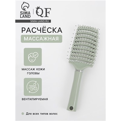 Расчёска массажная, широкая, вентилируемая, 7.3×25.3(±1) см, МИКС