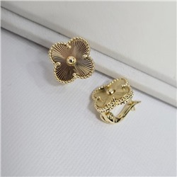 Серьги клевер ювелирная бижутерия Итальянское золото (покрытие желтое 14к), арт.313.360