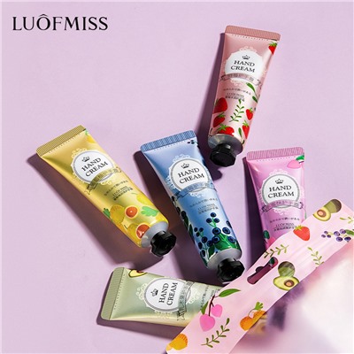 Набор парфюмированных кремов для рук с ЦВЕТОЧНЫМИ ароматами LUOFMISS Plant Hand Cream Set, 5 шт. * 30 гр.