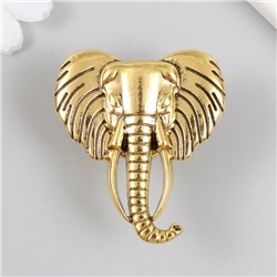 Ручка для шкатулки металл «Голова слона», состаренное золото, 4.5×4.2 см