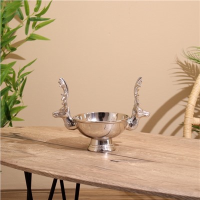 УЦЕНКА Конфетница «Олени» алюминий 26×16×20 см