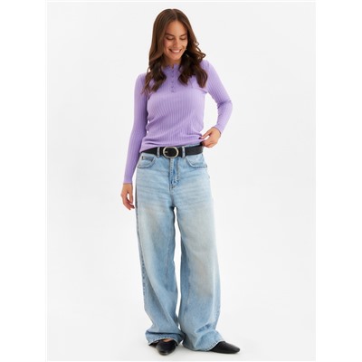 Джемпер женский на пуговицах MINAKU, сиреневый, размер 42-44