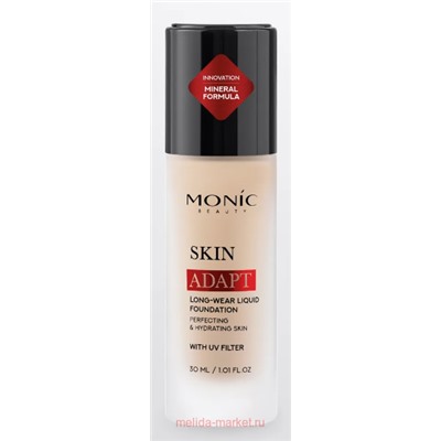 Monic Beauty Тональная Основа Skin Adapt тон 02 Ivory Beige светло-бежевый 30мл