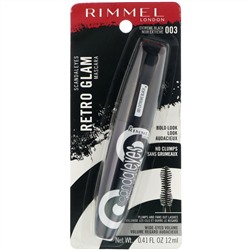 Rimmel London, Тушь для ресниц Scandaleyes Retro Glam, 003 угольно-черная, 12 мл