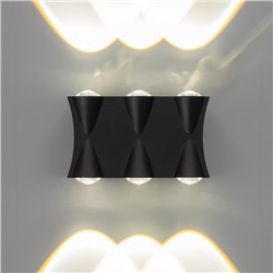 Бра BayerLux «Бисо», 6хLED, 6 Вт, 4000К, IP66, чёрный, 14×4.5×8 см