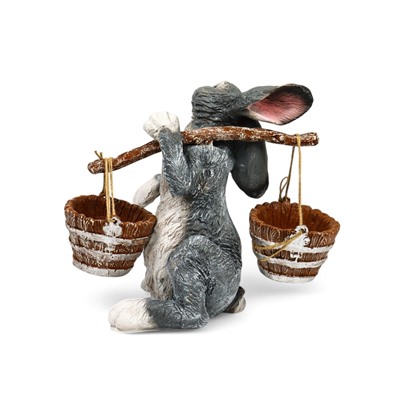 Садовая фигура полистоуна «Заяц с коромыслом», 35 см