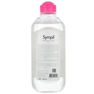 Sympli Beautiful, универсальная мицеллярная очищающая вода, 400 мл (13,5 жидк. унции)