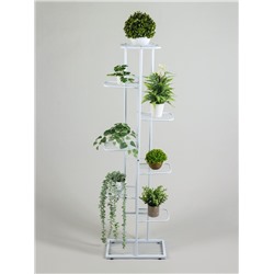 Подставка для цветов Greengo, 8 полок, 43×22×141 см, напольная, металл, белая