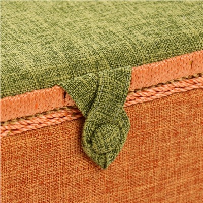 Шкатулка для рукоделия и шитья «Зелёно-оранжевая», хранение ниток, иголок, мелочи, 19×26×14.5 см