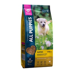 Сухой корм ALL PUPPIES для щенков, курица, 2.2 кг