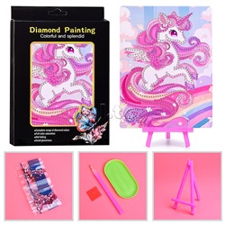 Мозаика алмазная "Гациозный единорог" 15*20см