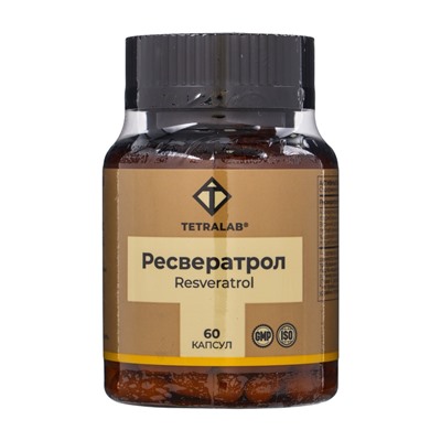 Ресвератрол TETRALAB, поддержка сердца и сосудов, антиоксидант, 150  мг, 60 капсул